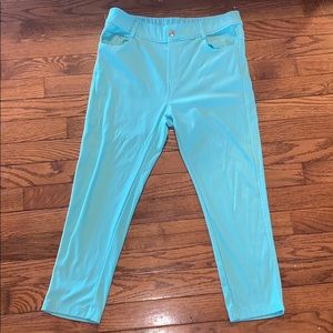 Size Large Aqua crop Jeggings